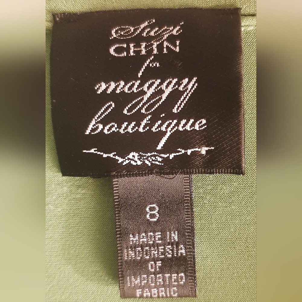 Suzi Chin for Maggie Boutique Size 8 Grass Green - Picture 2 of 4
